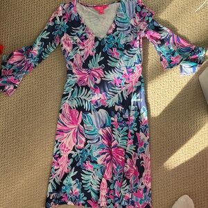 Lilly Pulitzer Vibrant Floral Long Sleeve Dress